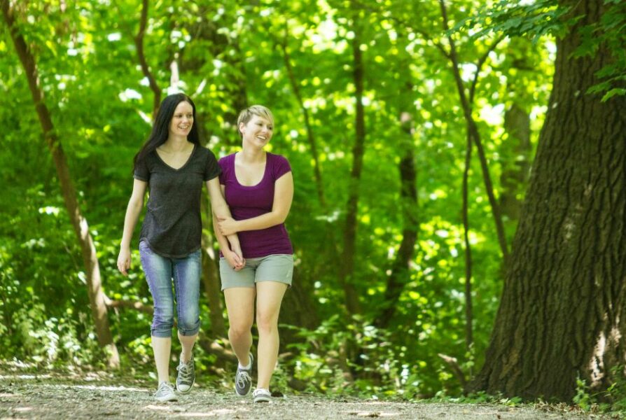 exercise walk in the woods