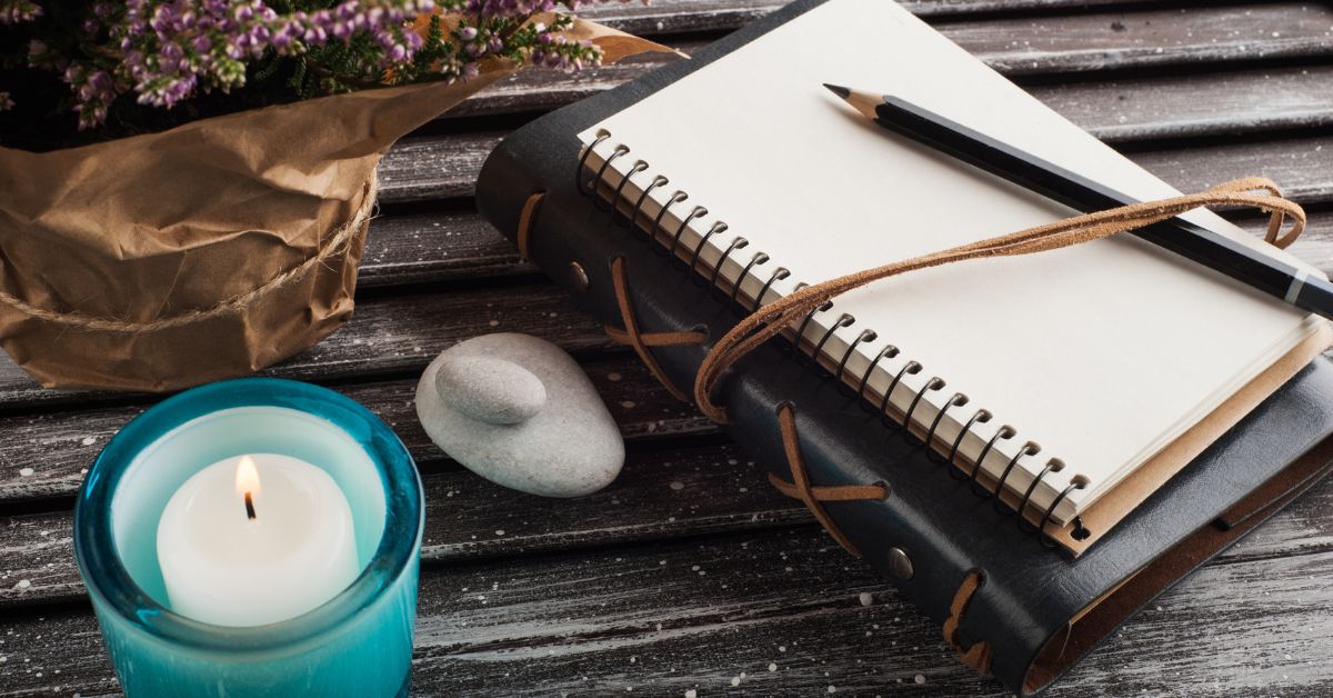 journal and candle