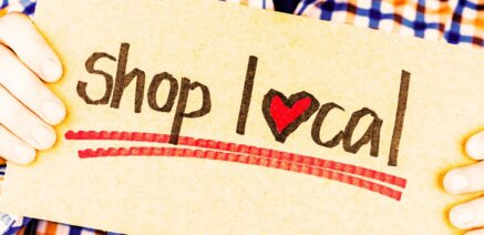 Shop Local card with heart