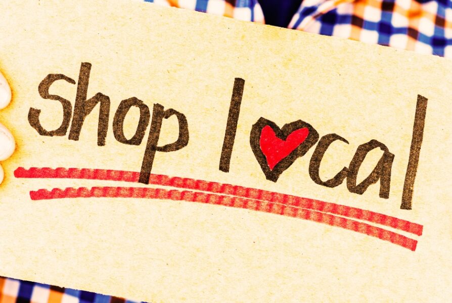 Shop Local card with heart