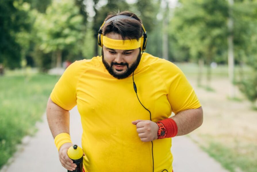 heavy male jogger